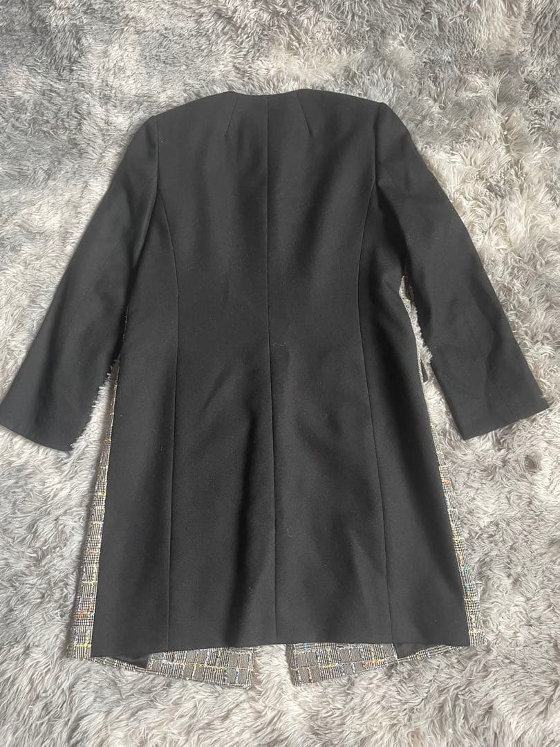 【新品級】Paul Smith BLACKツイードノーカラーコート M