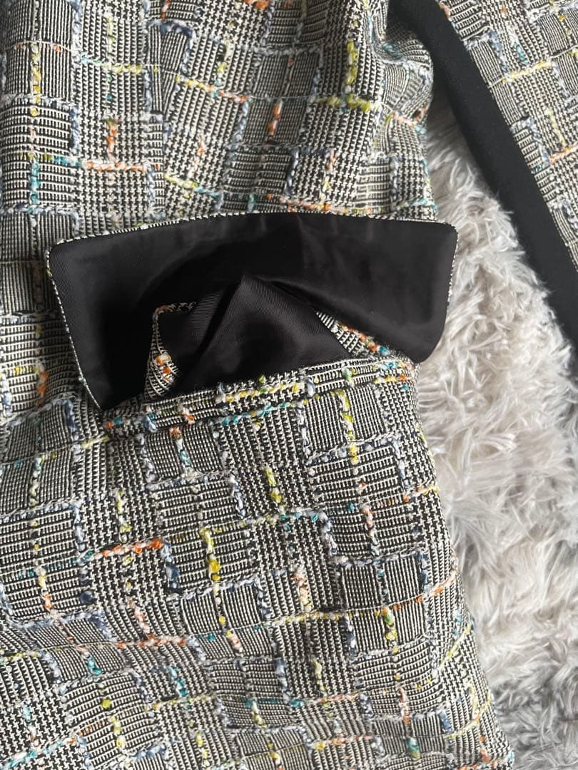 【新品級】Paul Smith BLACKツイードノーカラーコート M