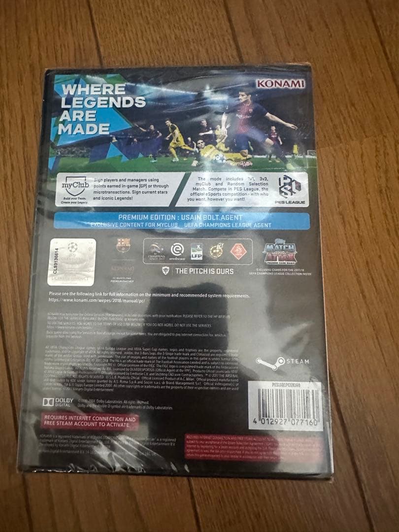 新品　PC版 PES2018 Pro Evolution Soccer EU