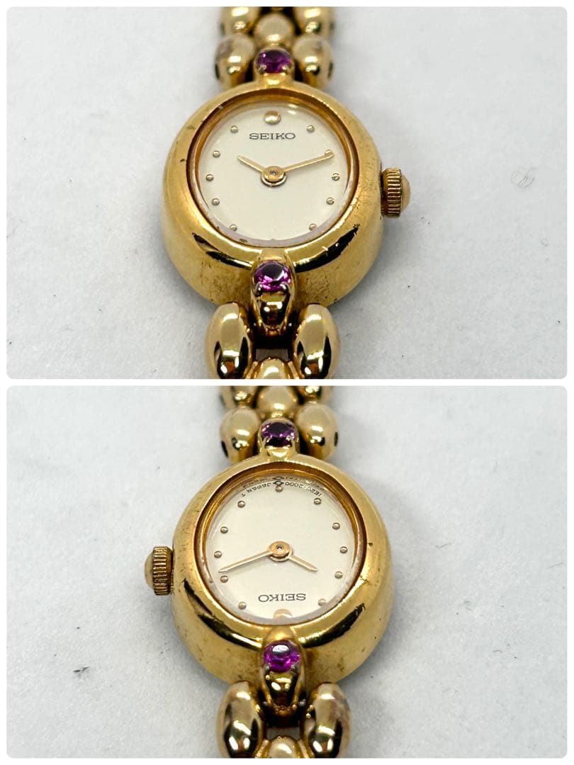 新品電池 稼働 SEIKO ジュエリーウォッチ 1E20-6140 ゴールド