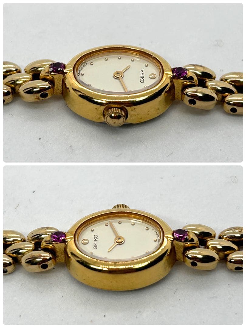 新品電池 稼働 SEIKO ジュエリーウォッチ 1E20-6140 ゴールド