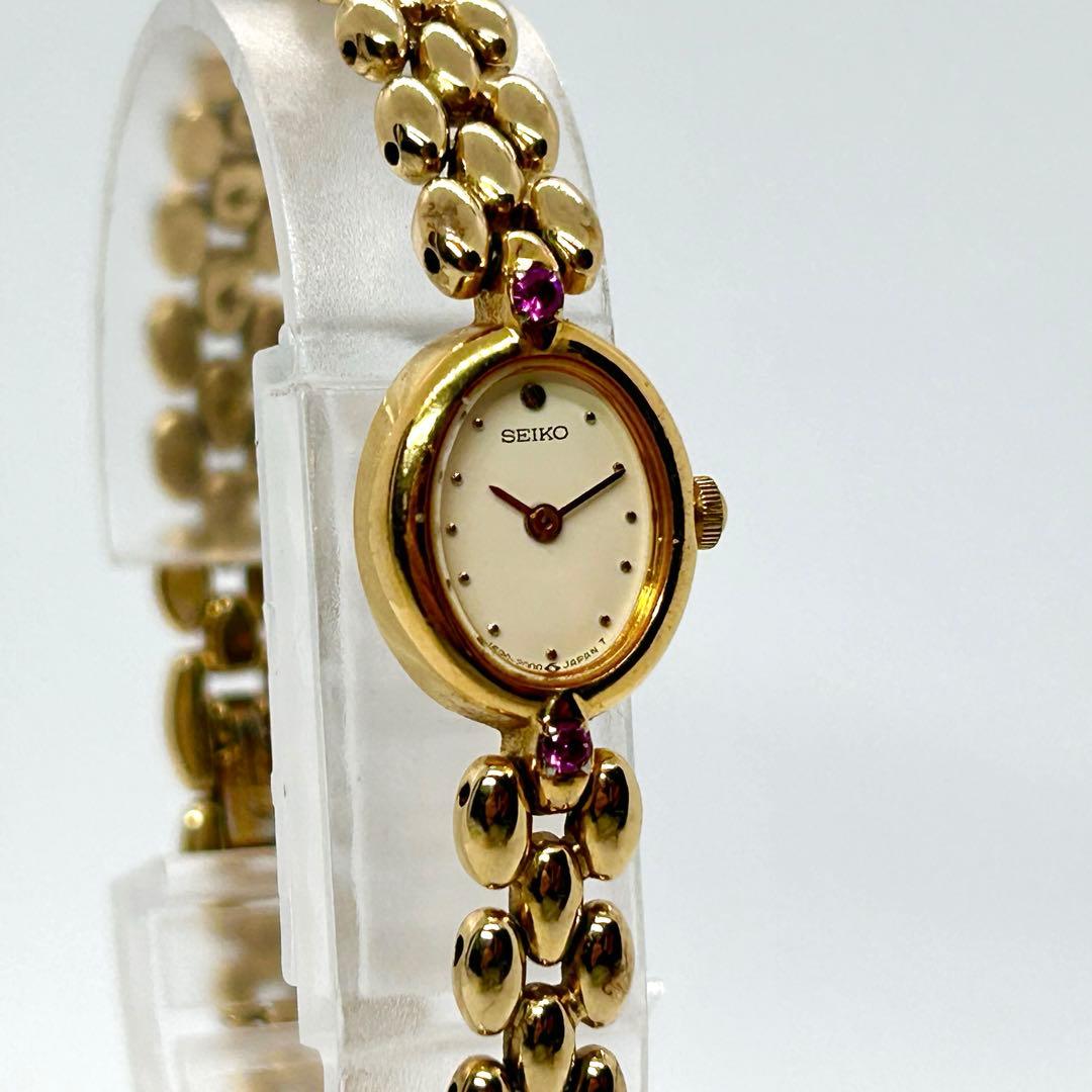 新品電池 稼働 SEIKO ジュエリーウォッチ 1E20-6140 ゴールド