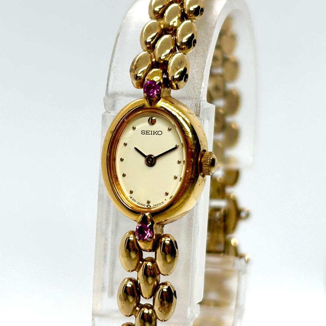 新品電池 稼働 SEIKO ジュエリーウォッチ 1E20-6140 ゴールド
