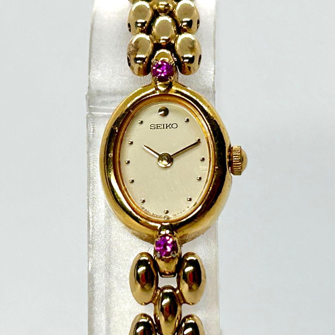 新品電池 稼働 SEIKO ジュエリーウォッチ 1E20-6140 ゴールド