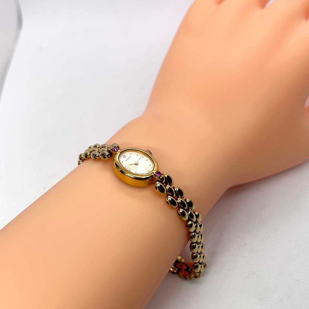 新品電池 稼働 SEIKO ジュエリーウォッチ 1E20-6140 ゴールド