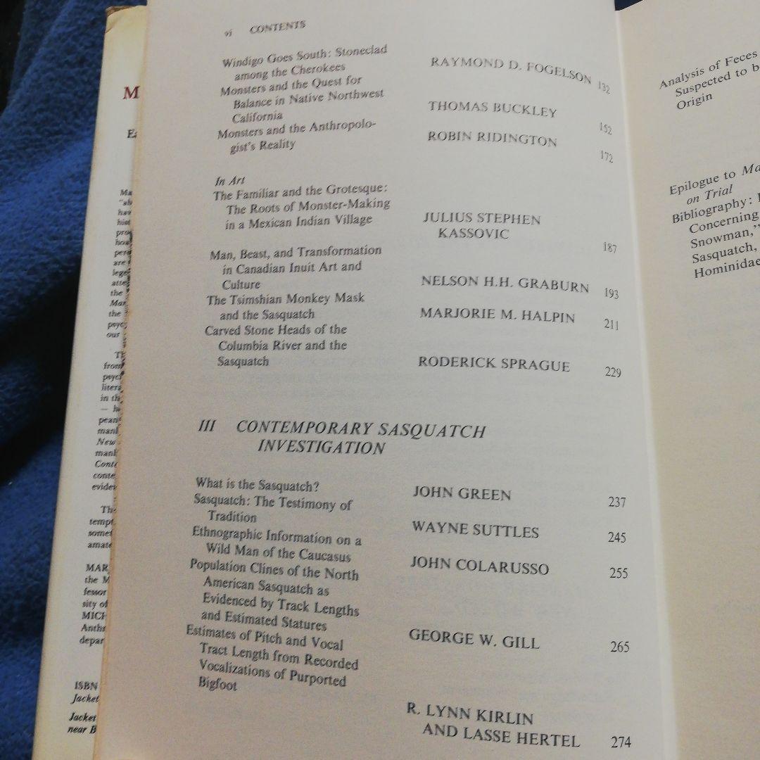 洋書 Manlike Monsters on Trial by Halpin