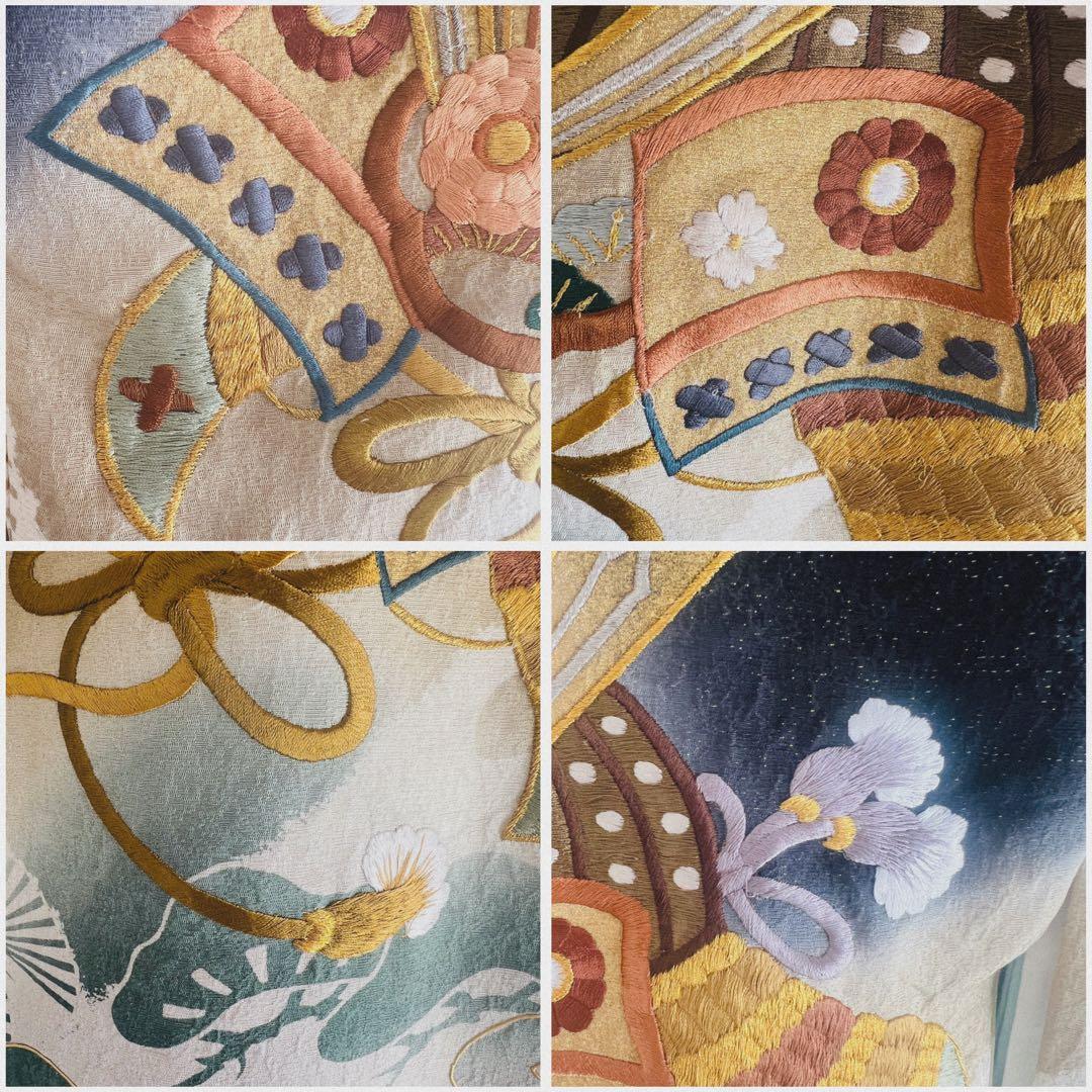 ★豪華刺繍兜 【日本製】お宮参り着物 男の子用 赤ちゃんの初着のお祝い 肌着付き