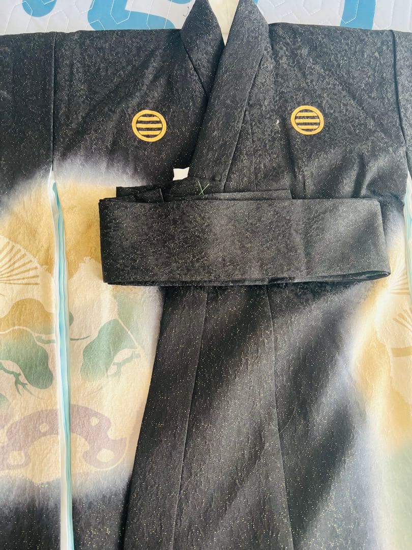 ★豪華刺繍兜 【日本製】お宮参り着物 男の子用 赤ちゃんの初着のお祝い 肌着付き