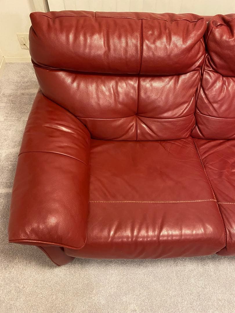 【定価約20万、本革2.5人掛ソファ】IDC大塚家具レザーワールド