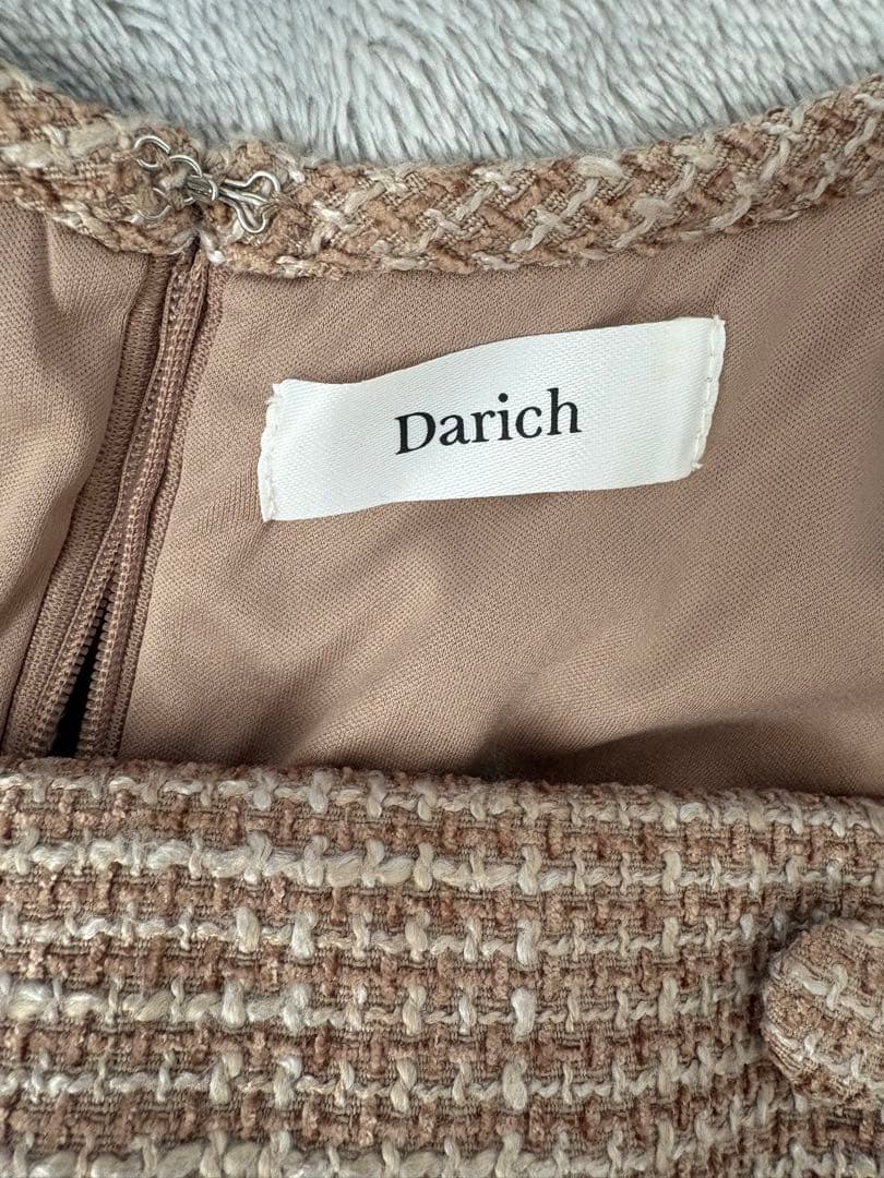 Darich プリーツドッキングツイードミニワンピース Fサイズ