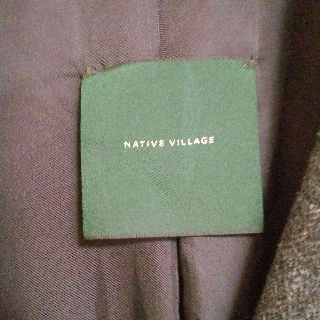 ガサ⭐︎NATIVEVILLAGE⭐︎ロングコート⭐︎ヘリンボーン⭐︎日本製