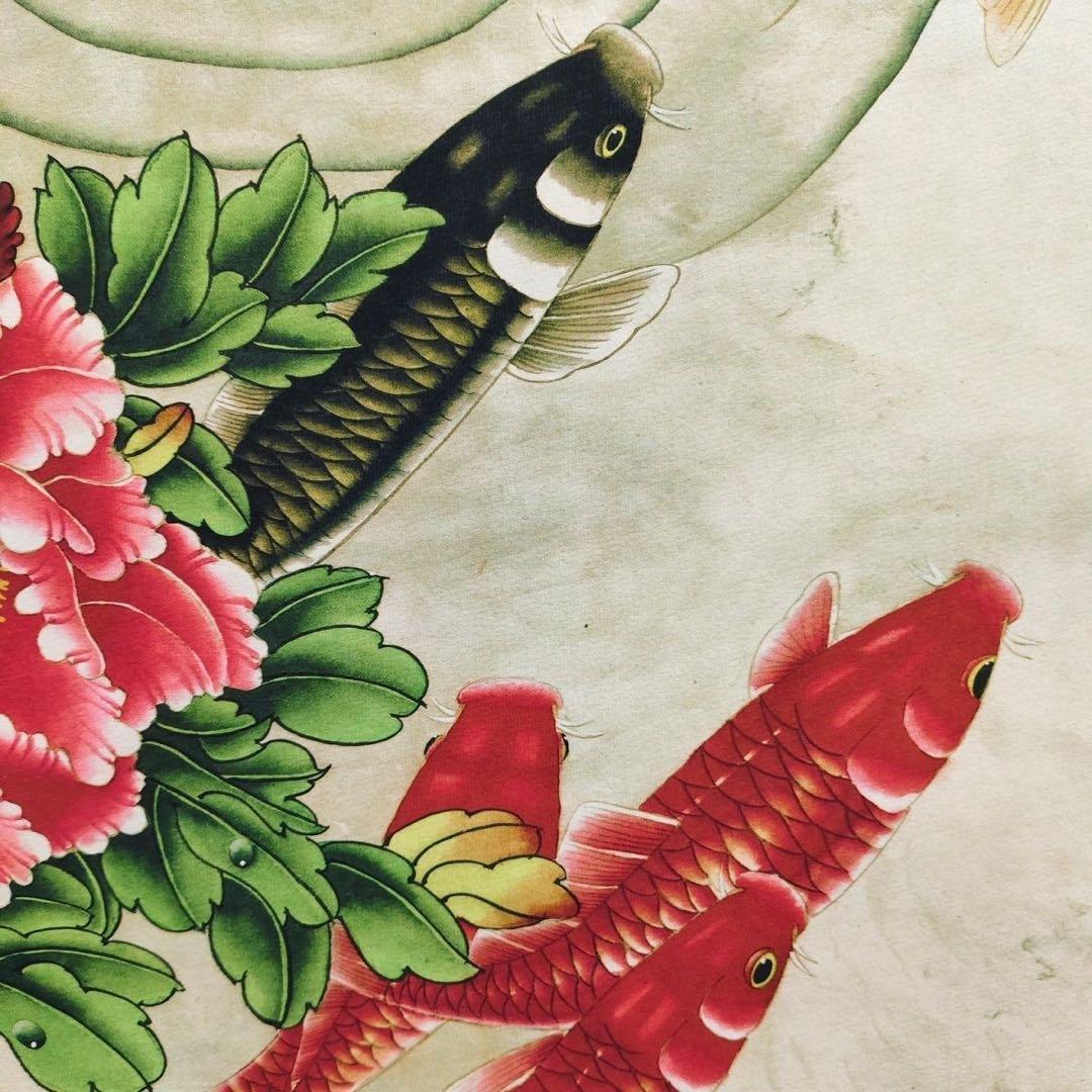 四尺中堂 中国画 于非闇 花鳥図 富貴有余 掛け軸