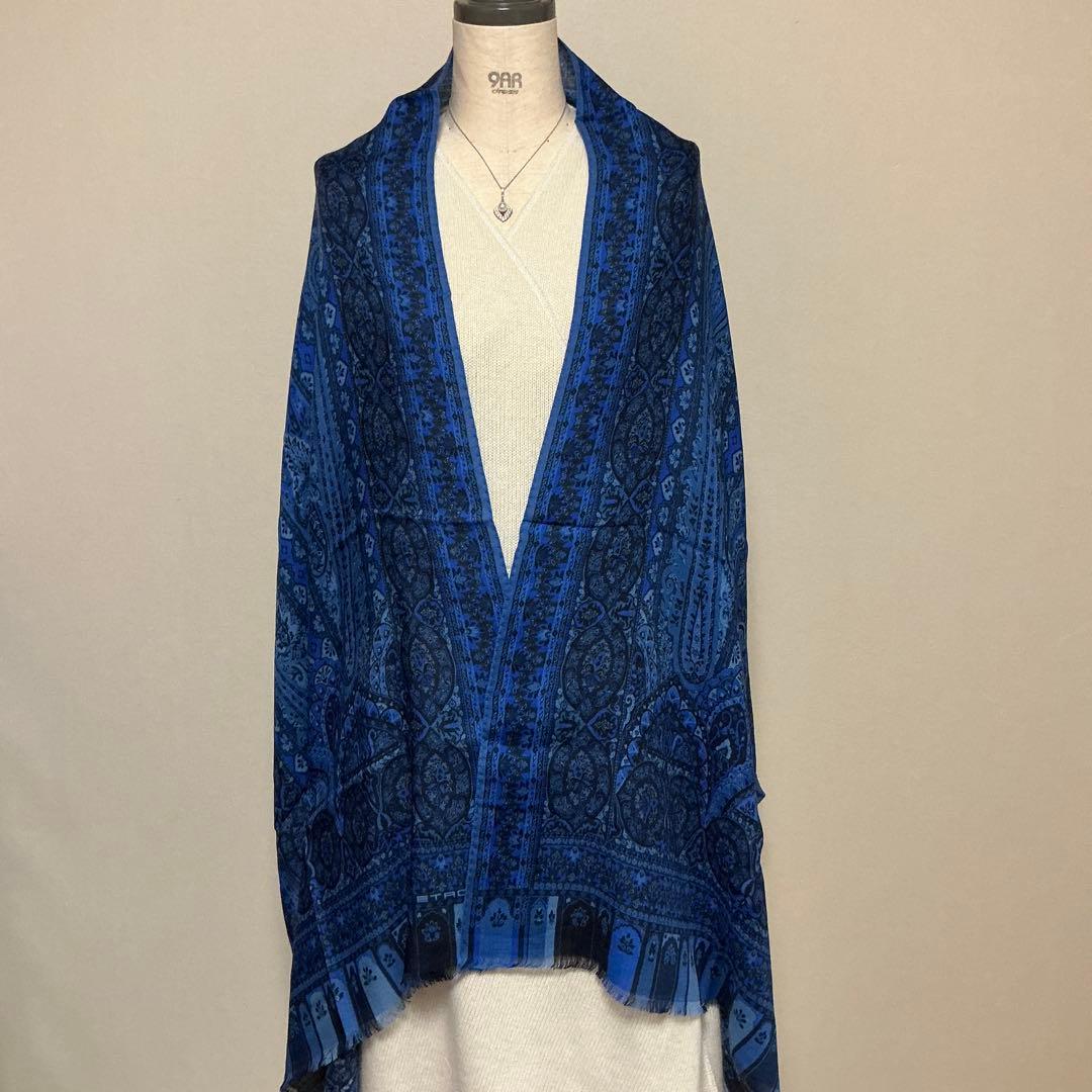洗練されたデザイン　ETRO 正規品　大判ショール　 カシミヤ シルク　8