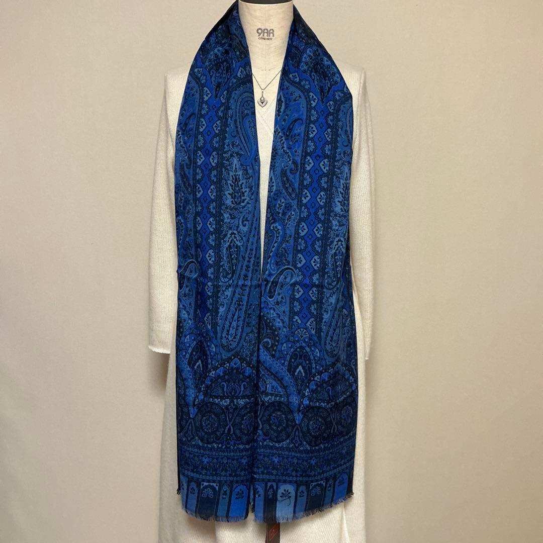 洗練されたデザイン　ETRO 正規品　大判ショール　 カシミヤ シルク　8