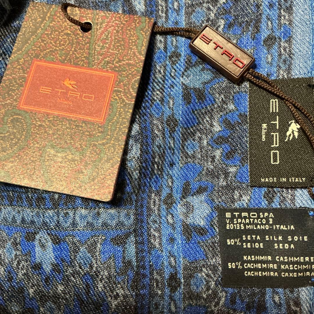 洗練されたデザイン　ETRO 正規品　大判ショール　 カシミヤ シルク　8