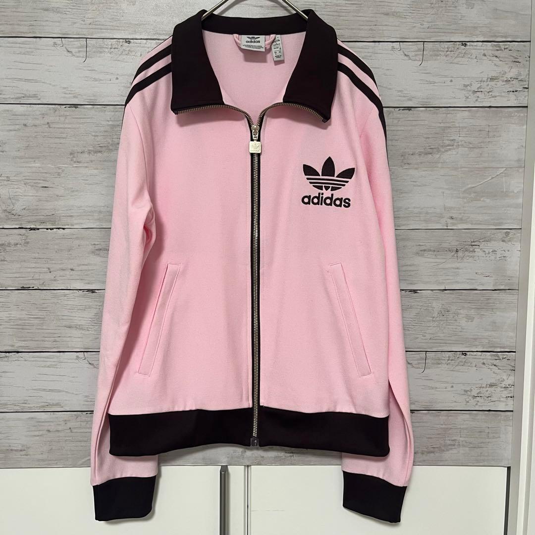 adidas originals ピンクブラウン トラックジャケットジャージ M