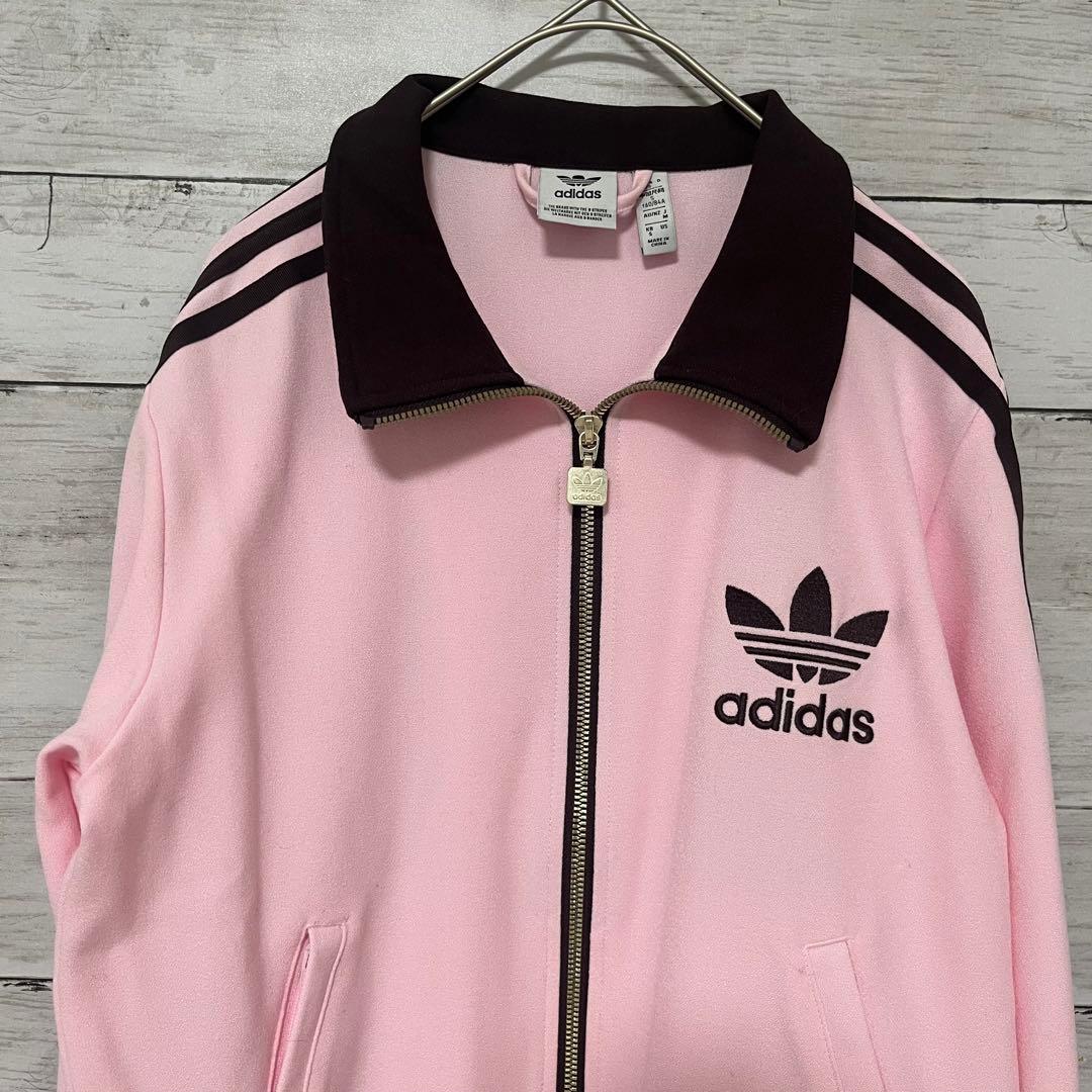 adidas originals ピンクブラウン トラックジャケットジャージ M