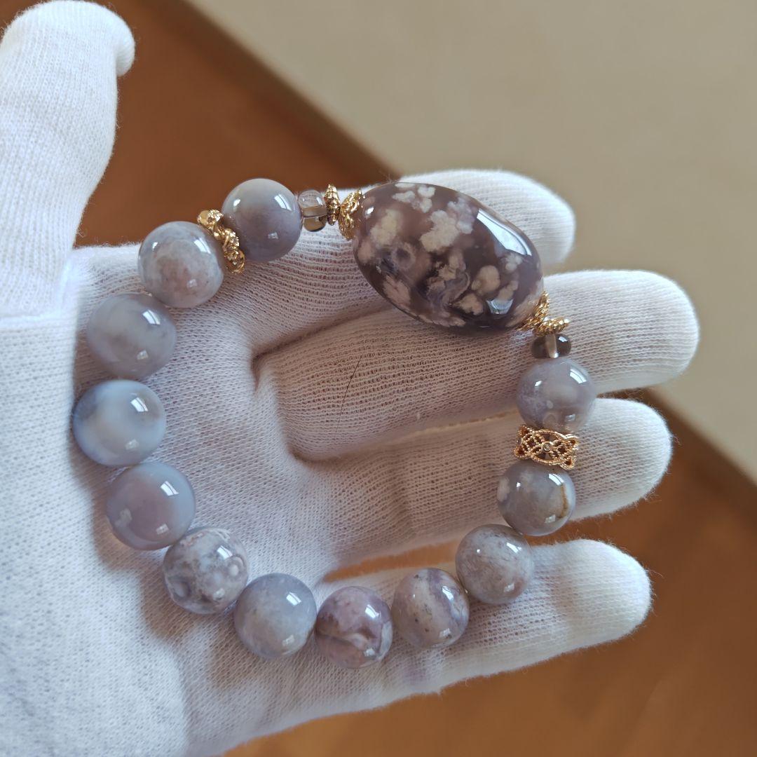 専用です♡新作♡黒桜瑪瑙どんころ＆グレー桜瑪瑙ブレス