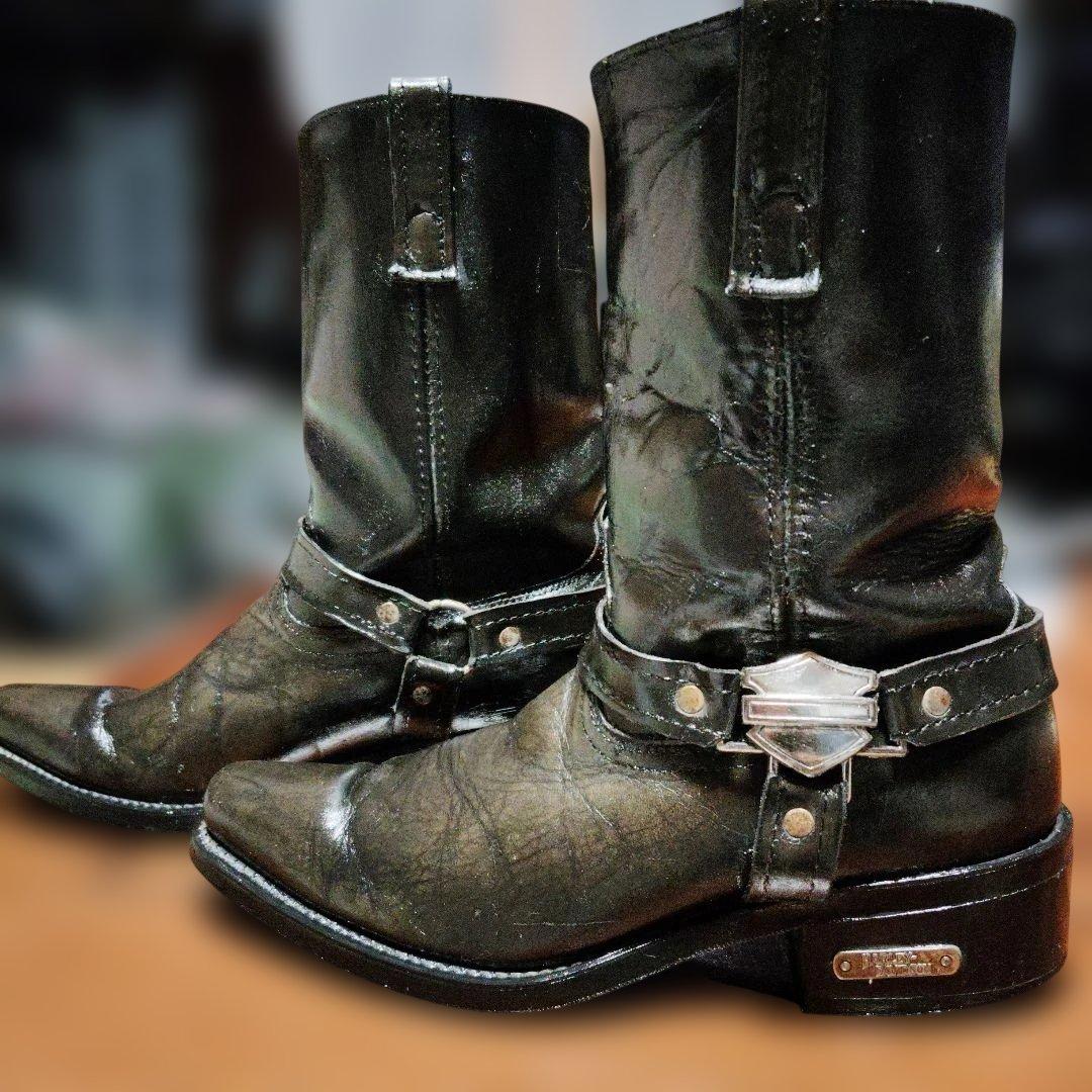 手入れ済Harley-Davidsonブラックエンジニアブーツ渋い格好いい