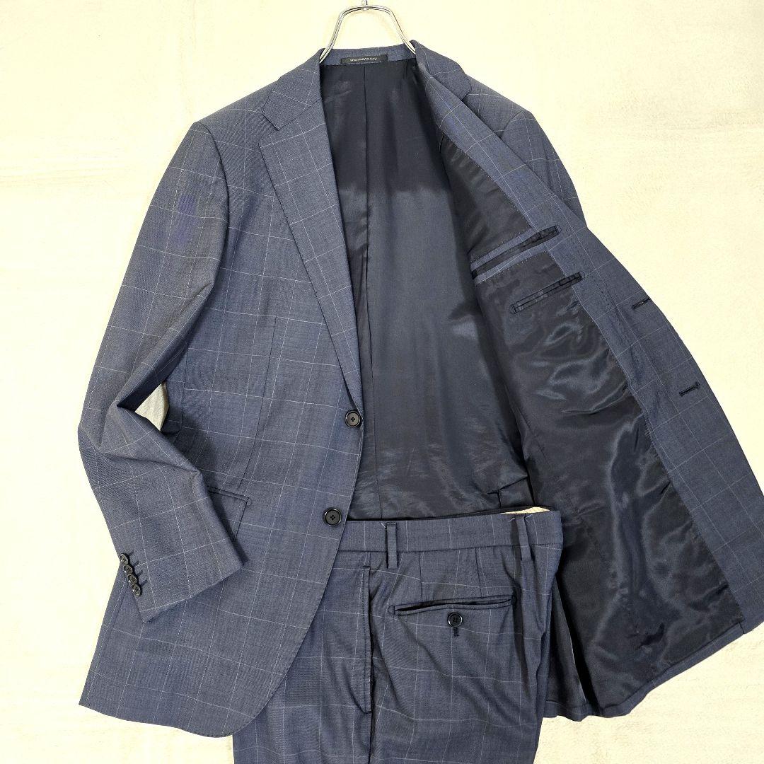 グリーンレーベルリラクシング シルク セットアップスーツ ペンチェック 48