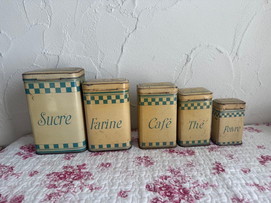 フランスアンティーク　キャニスター 5個セット