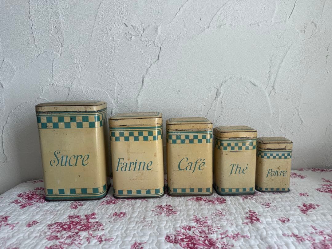 フランスアンティーク　キャニスター 5個セット