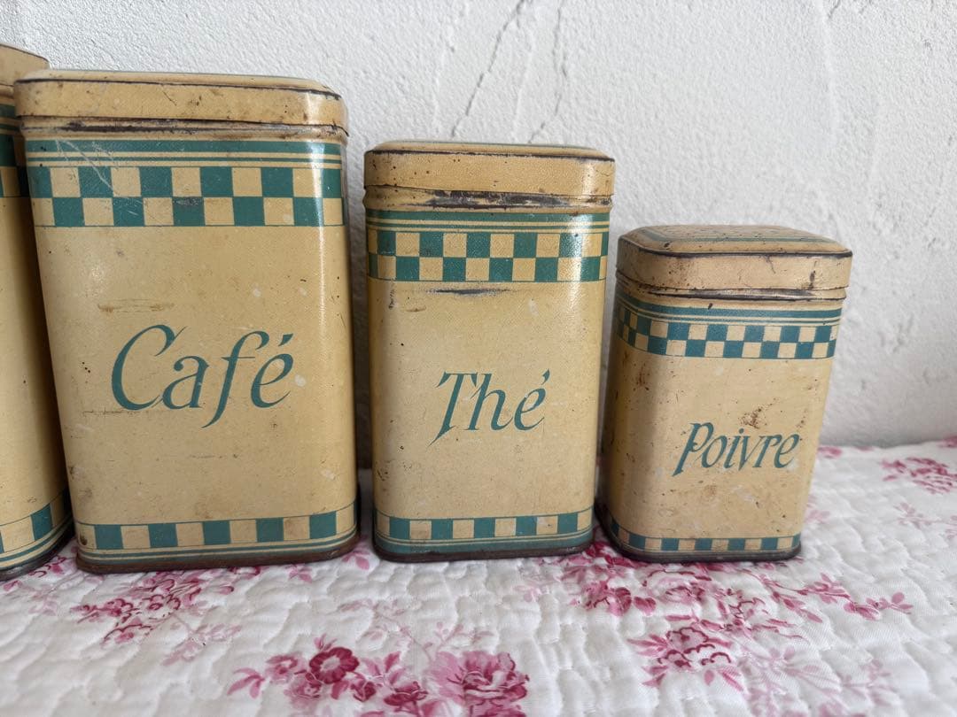 フランスアンティーク　キャニスター 5個セット
