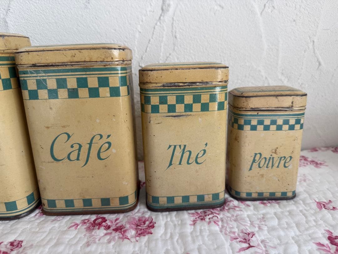 フランスアンティーク　キャニスター 5個セット