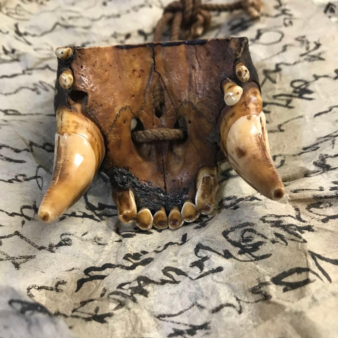 獣牙　根付　呪物　ニホンオオカミ　熊