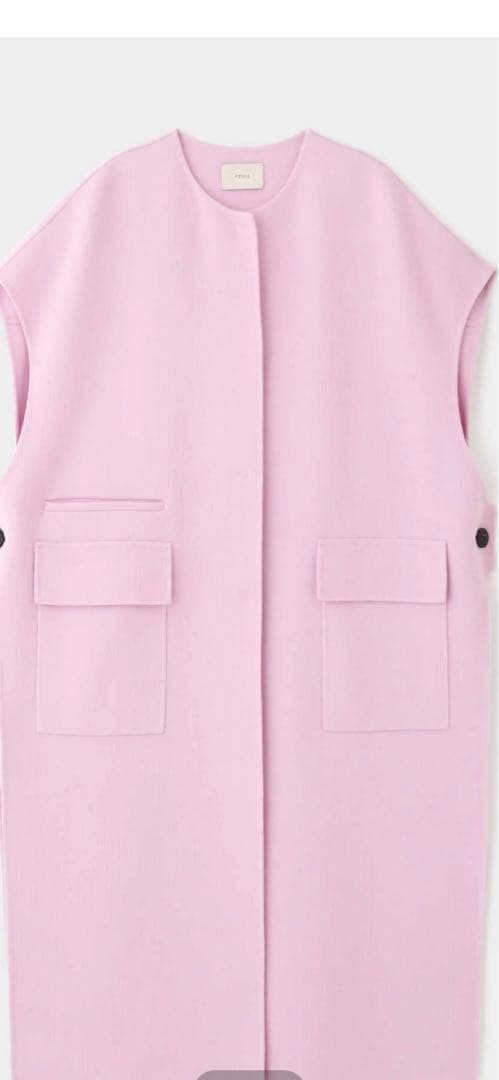 【LE Phile ルフィル】ウールリバージレ ピンク ベスト コート