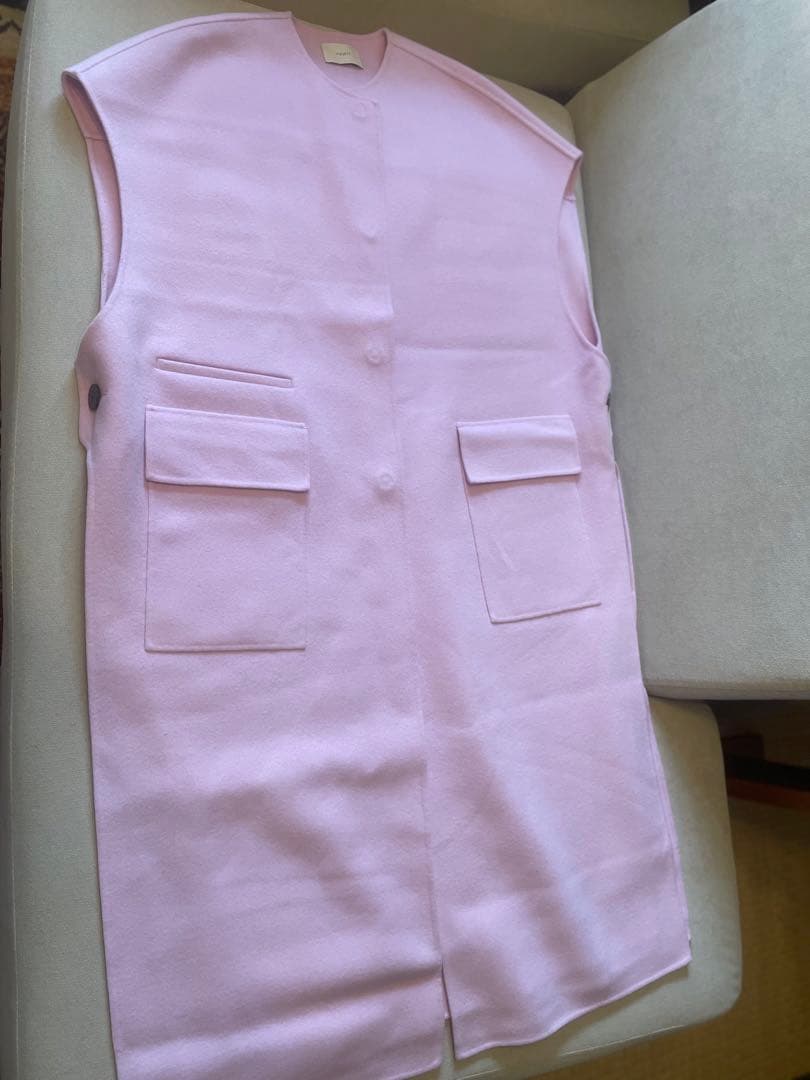 【LE Phile ルフィル】ウールリバージレ ピンク ベスト コート