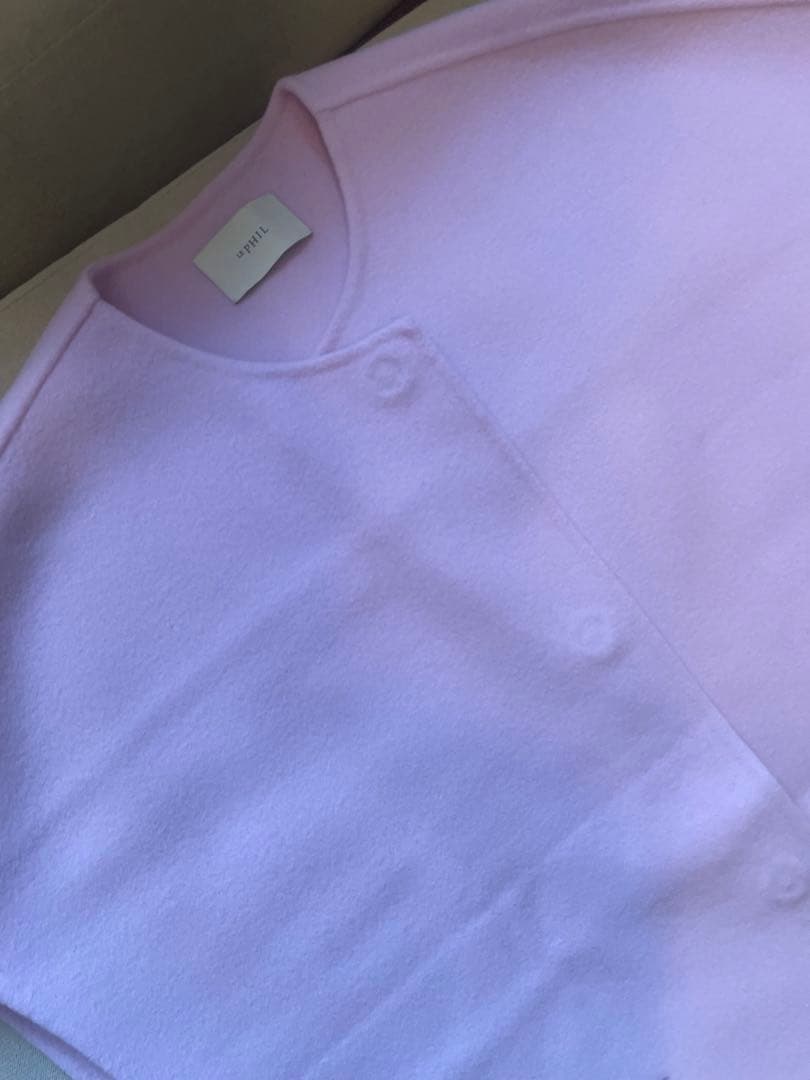 【LE Phile ルフィル】ウールリバージレ ピンク ベスト コート