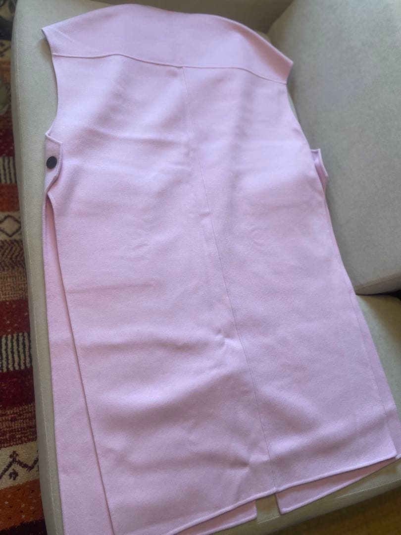 【LE Phile ルフィル】ウールリバージレ ピンク ベスト コート