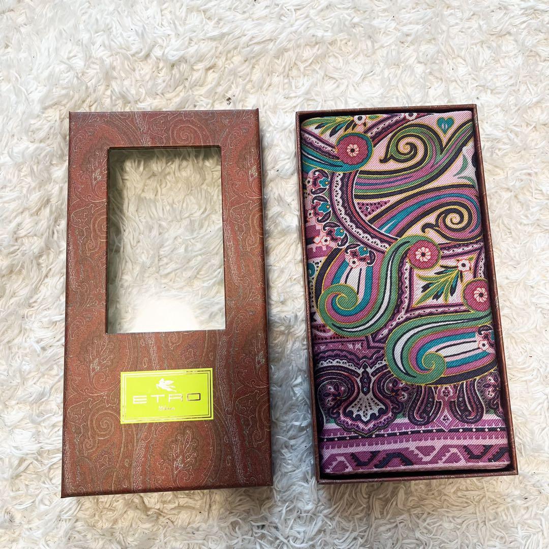 エトロ　シルク　ウール　 ストール　ペイズリー　くすみピンク