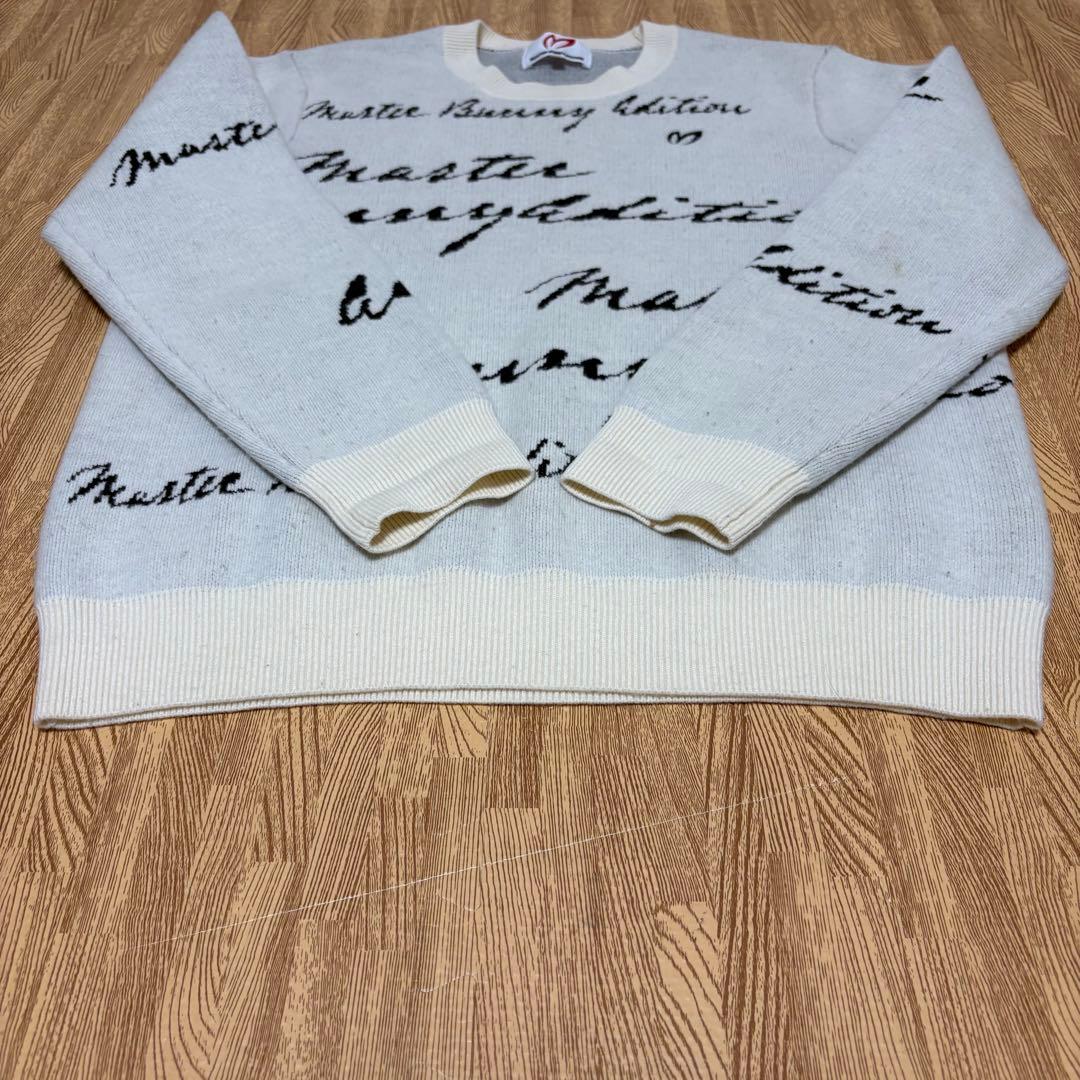 マスターバニーエディション ニット セーター 総柄 白 黒 サイズ5