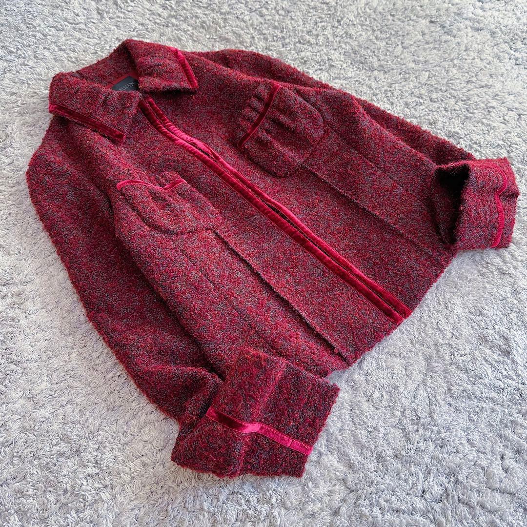 希少•美品【ファンシー•ツイード×ベルベット】ランバン／シャツカラー•ジャケット