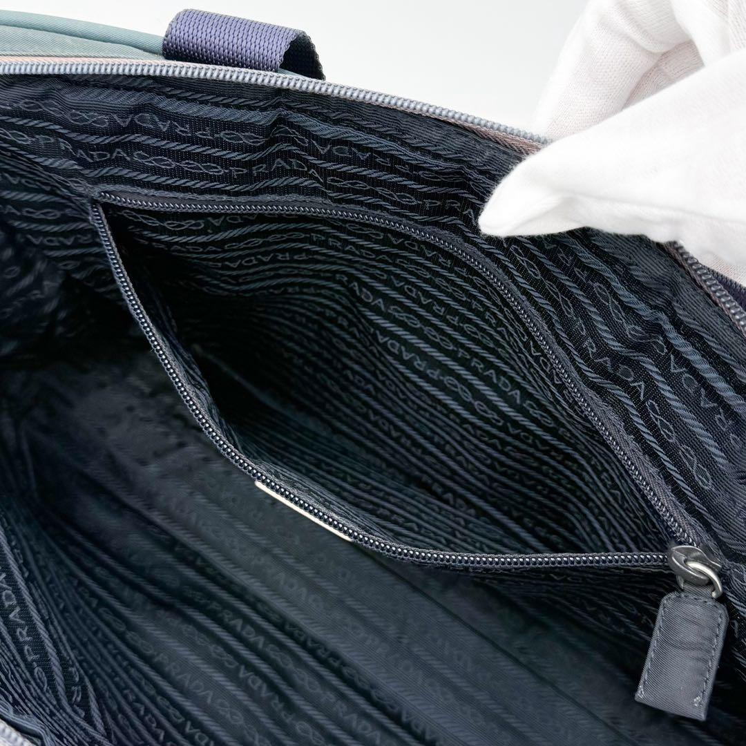 正規品 PRADA ナイロントートバッグ 三角プレート ビジネス 軽量 カーキ