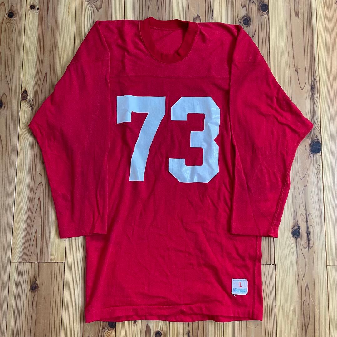 ビンテージ　70年代　チャンピオン　フットボールシャツ　長袖　ナンバリング