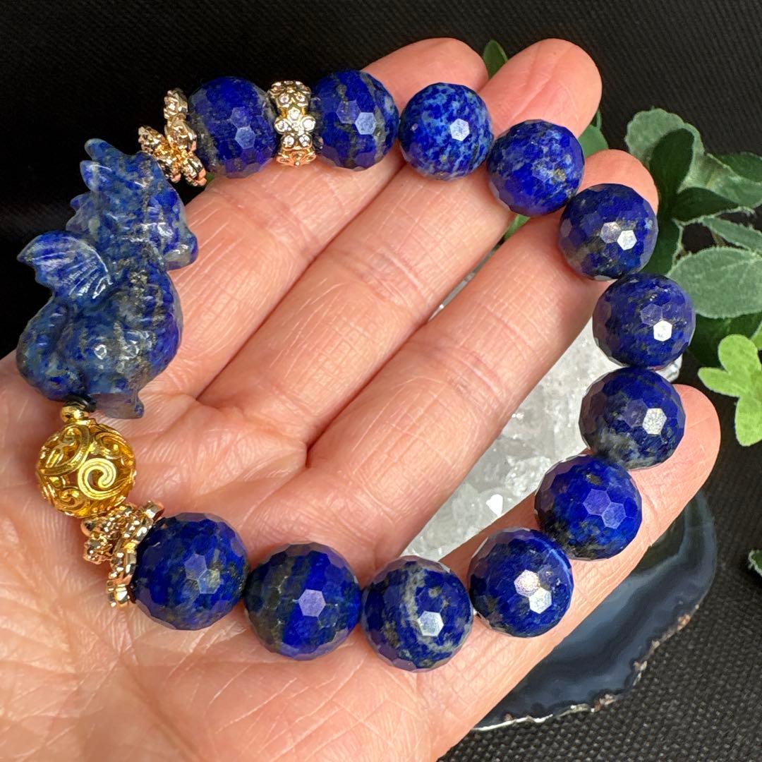 ＊みーにゃん様お取置き1/23＊ラピスラズリ　ベビードラゴン　ミラーボールカット