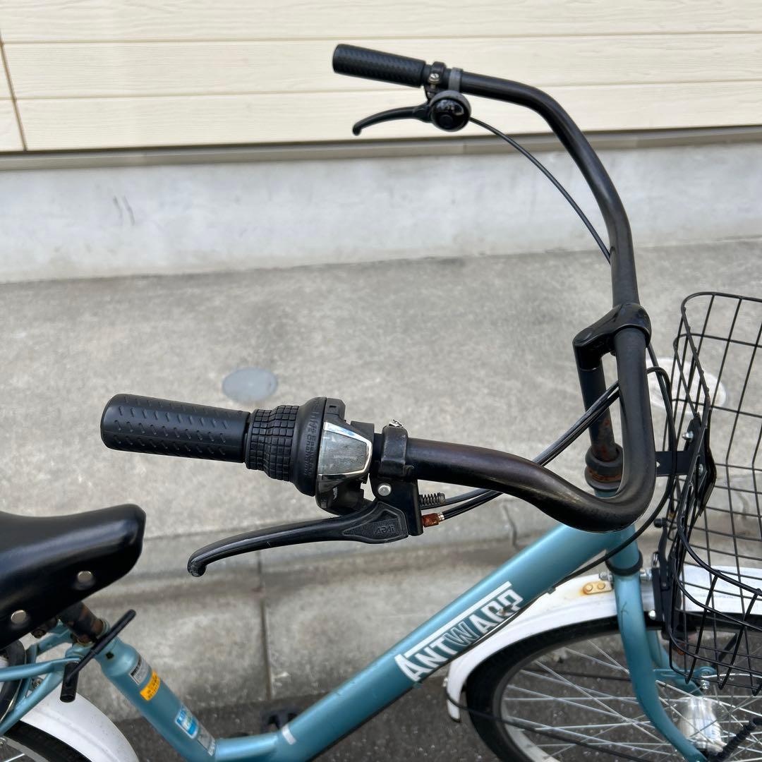 26インチ、シティサイクル カゴ、オートライト、ギア付き