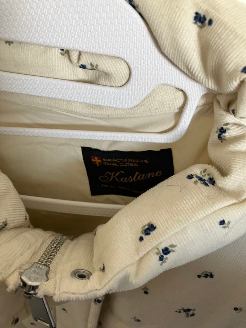 カスタネ　【袖取り外し可/無地&花柄】コーデュロイ中綿ミドルジャケット