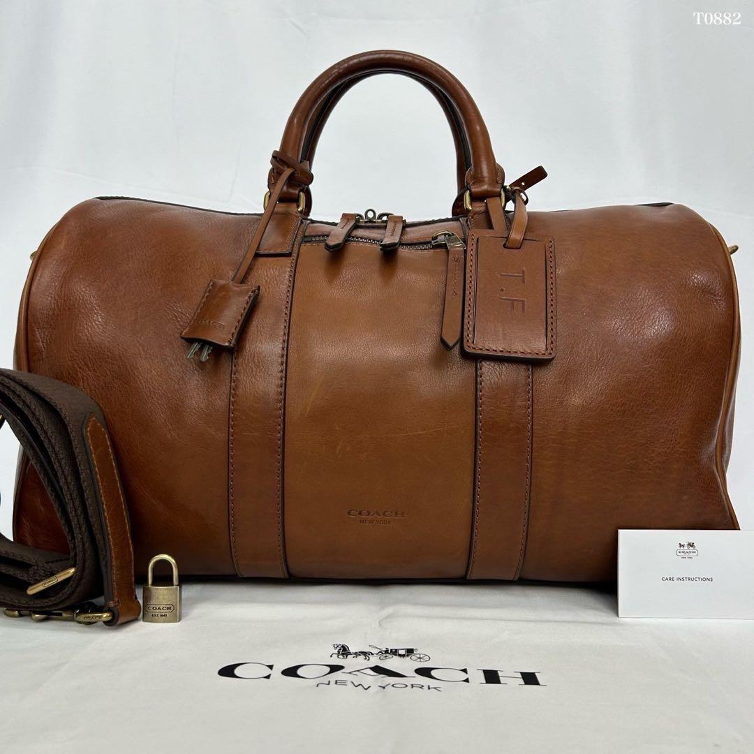 【美品/南京錠付】コーチ 71071 ベンチュラー 2way ボストンバッグ 茶