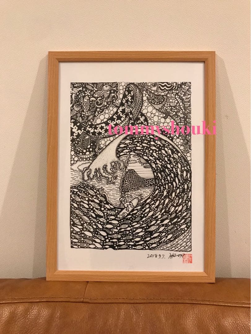 波の絵 線画 2019年作