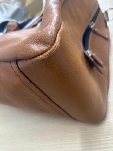 COACH コーチ F70561 ボストンバッグ レザー ブラウン×ネイビー