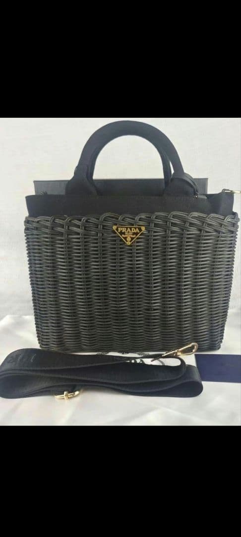 美品PRADA プラダ バスケット カゴバッグ ハンドバッグ