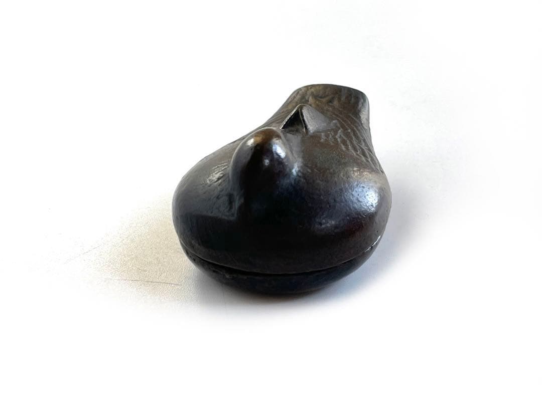 金属工芸　作者不明　香合　鴨　雀　燕　銅製　金物　茶道具　箱なし