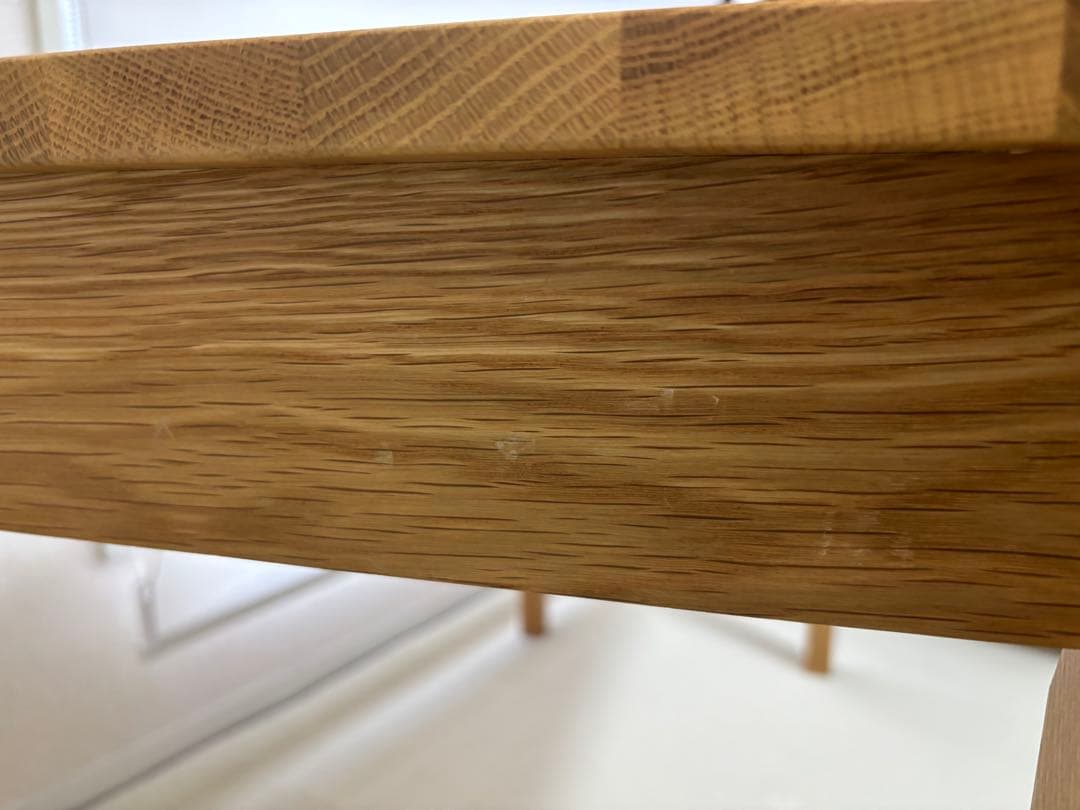 無印良品 木製デスク オーク材 引き出し・フック付き