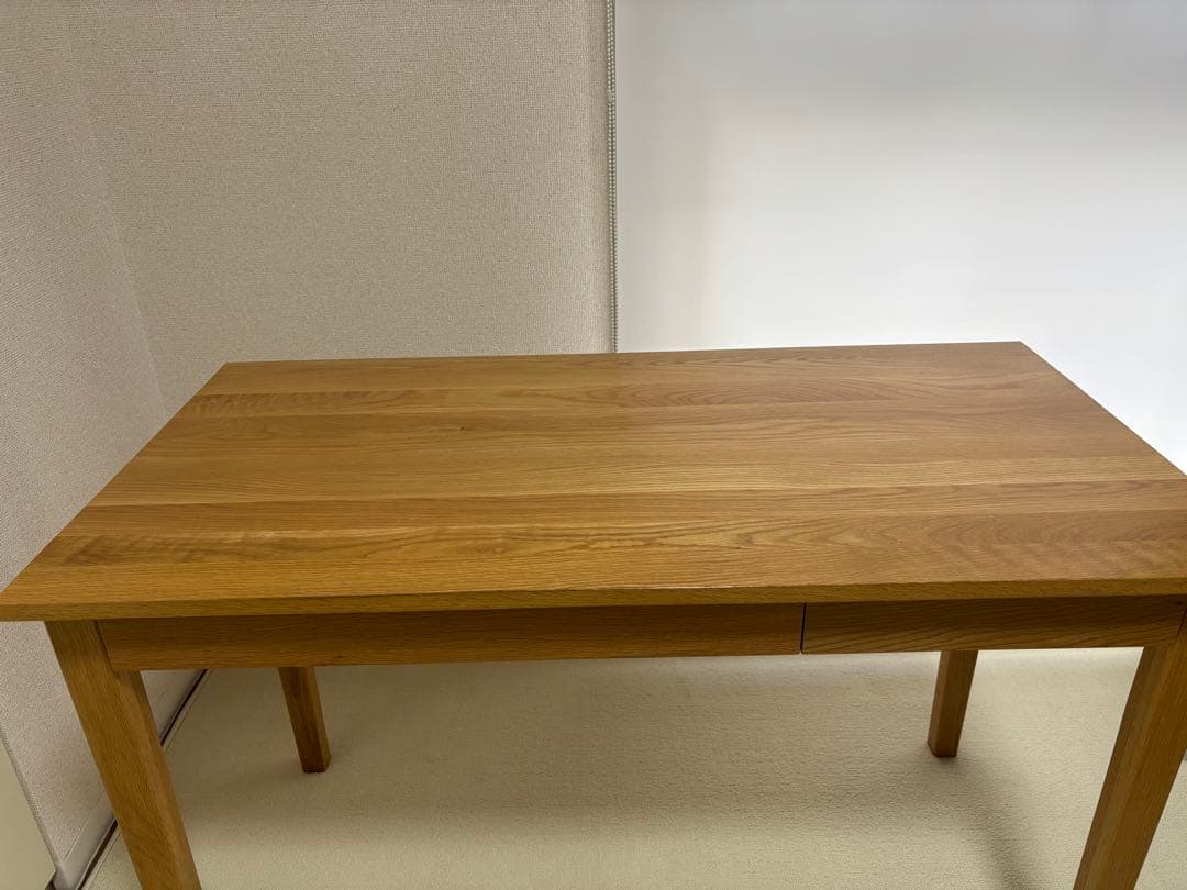 無印良品 木製デスク オーク材 引き出し・フック付き