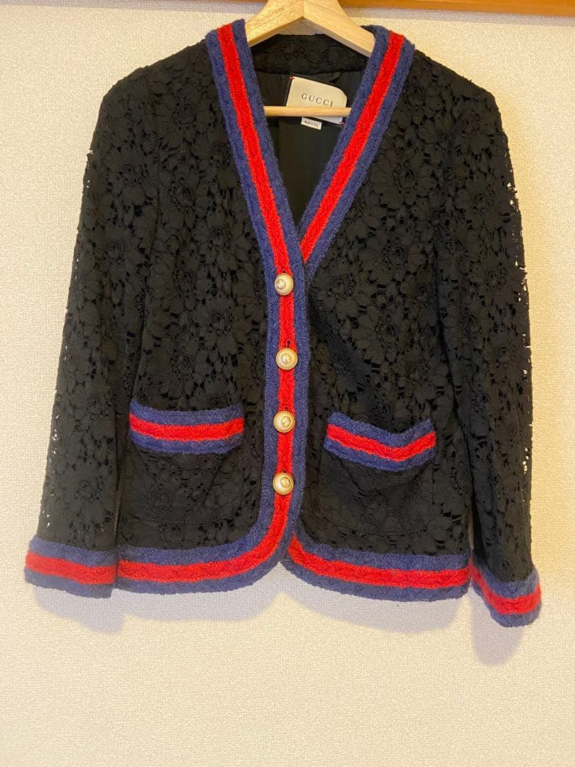 GUCCI ノーカラーレースジャケット