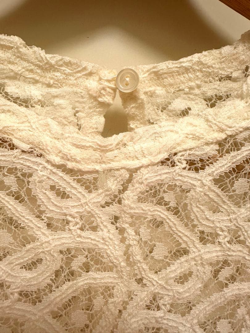 【新品未使用】IENAペイズリー ストレッチレースプルオーバー （ナチュラル）